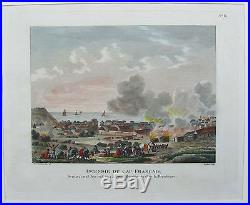 Swebach -berthault /incendie Du Cap Français 1793 Haïti /gravure Aquarellée 1802