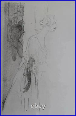 TOULOUSE LAUTREC LITHOGRAPHIE La Vie en Scène Signée 1950