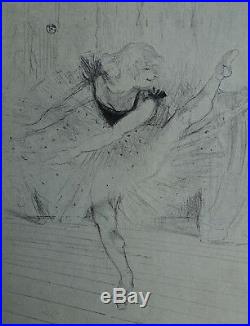 TOULOUSE-LAUTREC La danseuse de cabaret LITHOGRAPHIE signée #1927