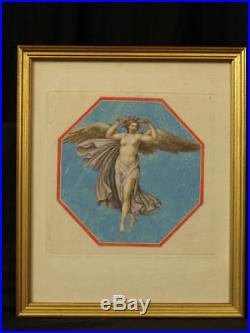 Tableau 18 ème Portrait Allégorie Michelangelo Maestri 1779 Ange Nymphes x2