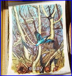 Tableau Robert Hainard 1906-99 Martin Pêcheur 1958 Reproduction Lithographique