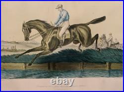 Tableau ancien XIX gravure Albert ADAM Steeple-Chase chevaux hippisme courses Tableau ancien XIX gravure Albert ADAM Steeple-Chase chevaux hippisme courses