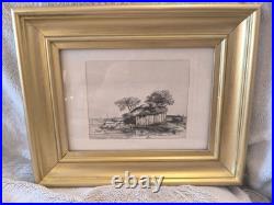 Tableau gravure Rembrandt XIX ème siècle La Chaumière