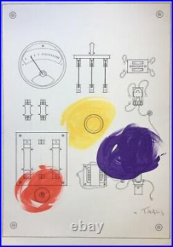 Takis Vassilakis lithographie signée art abstrait surréalisme art cinétique