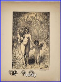 Théophile A. STEINLEN (1859 1923) Floreal Litho originale signée au crayon