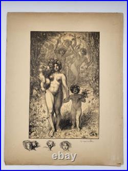 Théophile A. STEINLEN (1859 1923) Floreal Litho originale signée au crayon