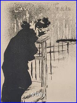Théophile A. STEINLEN (1859 1923) L'aveu Litho originale avant le texte