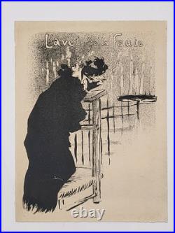 Théophile A. STEINLEN (1859 1923) L'aveu Litho originale avant le texte