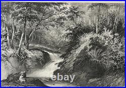 Torrent Pulo Penang LITHOGRAPHIE Joly LAUVERGNE Voyage Bonite MALAISIE XIX°