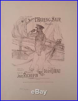 Toulouse Lautrec Lithographie L'hareng Saur Richepin Dihau / Albi Numérotée