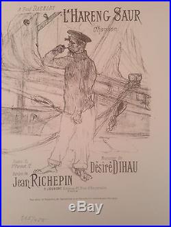 Toulouse Lautrec Lithographie L'hareng Saur Richepin Dihau / Albi Numérotée
