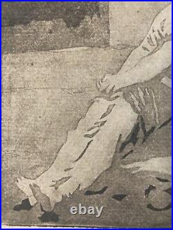 Très Belle Gravure Francisco Goya (1746-1828). Les caprices Édition Du XIXe Art