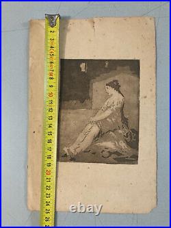 Très Belle Gravure Francisco Goya (1746-1828). Les caprices Édition Du XIXe Art