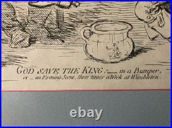 Très Belle Gravure, God Save The King, James Gillray XVIIIe 1795 Ancien Litho