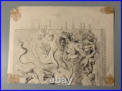 Très Belle Gravure, God Save The King, James Gillray XVIIIe 1795 Ancien Litho