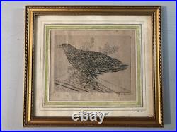 Très Belle Gravure Joseph Hecht Aigle Royal Art Animal Oiseau Rare 1928 Ancien
