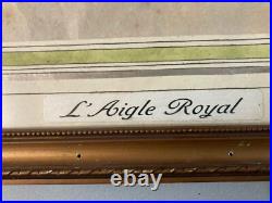 Très Belle Gravure Joseph Hecht Aigle Royal Art Animal Oiseau Rare 1928 Ancien
