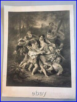 Très Belle Gravure Lithographie 19ème par REGNIER BETTANIER MORLON Av La Lettre