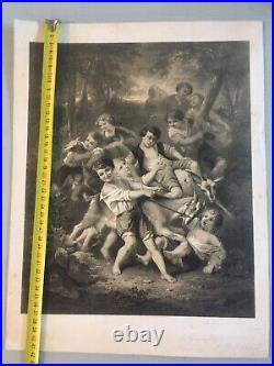 Très Belle Gravure Lithographie 19ème par REGNIER BETTANIER MORLON Av La Lettre