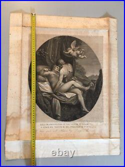 Très Belle Gravure Sur Papier VENUS ET ADONIS. GIOVANNI FOLO. ITALIE. XVIII-XIX