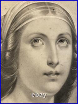 Très Belle Gravure lithographie Sur Papier carton imp delarue paris vierge art