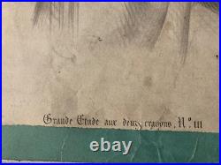 Très Belle Gravure lithographie Sur Papier carton imp delarue paris vierge art