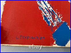 Très Belle Sérigraphie abstrait louis Teyssandier 1970 Art abstraction litho