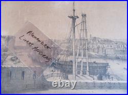 Tres Grande Gravure Port Militaire De Brest 1830 Lithographie Bagnes Prisonniers Tres Grande Gravure Port Militaire De Brest 1830 Lithographie Bagnes Prisonniers