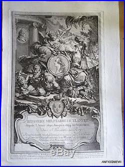 Tres Rare Eau Forte XVIII Histoire Militaire De Flandre Portrait De Louis XV