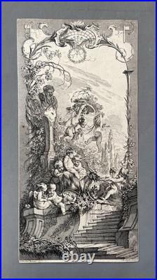 Triomphe de Priape, gravure d'après Boucher, gravure ancienne, XVIIIe