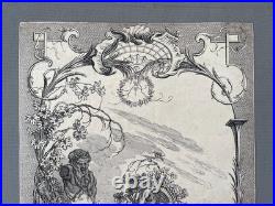 Triomphe de Priape, gravure d'après Boucher, gravure ancienne, XVIIIe