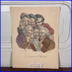Trois gravures caricatures en couleur par L. Boilly 1825 W916