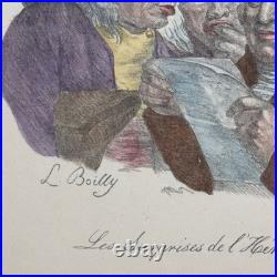 Trois gravures caricatures en couleur par L. Boilly 1825 W916