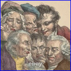 Trois gravures caricatures en couleur par L. Boilly 1825 W916
