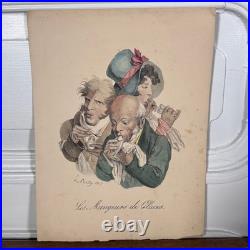 Trois gravures caricatures en couleur par L. Boilly 1825 W916