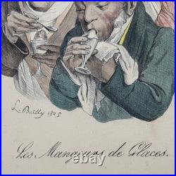 Trois gravures caricatures en couleur par L. Boilly 1825 W916