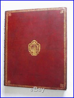 Turgot Bretez Plan de Paris Maroquin rouge aux armes 1739 Grand in-folio E. O