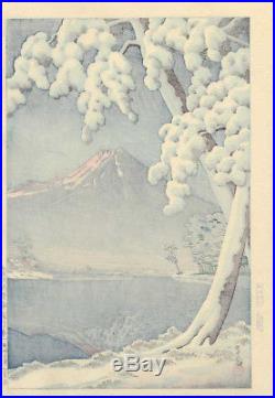 UWEstampe japonaise Shin-Hanga Hasui Kawase Fuji neige 34