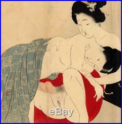 UWEstampe japonaise érotique shunga originale Eisen Tomioka 1900 29 H30 D30