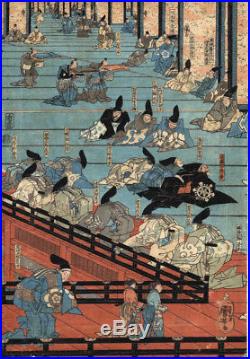 UWEstampe japonaise originale triptyque Kuniyoshi 04 M14