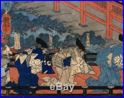 UWEstampe japonaise originale triptyque Kuniyoshi 04 M14