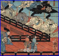 UWEstampe japonaise originale triptyque Kuniyoshi 04 M14