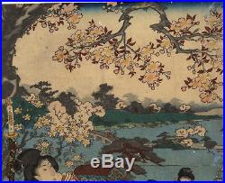 UWEstampe japonaise originale triptyque Toyokuni III 30 M22