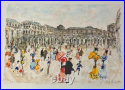Urbain HUCHET Le Palais Royal, Paris, lithographie originale signée 1980