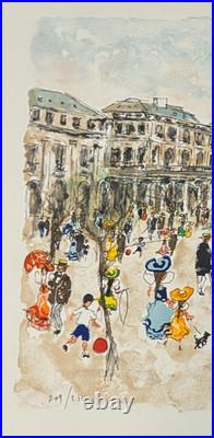 Urbain HUCHET Le Palais Royal, Paris, lithographie originale signée 1980