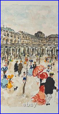 Urbain HUCHET Le Palais Royal, Paris, lithographie originale signée 1980