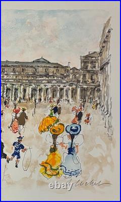 Urbain HUCHET Le Palais Royal, Paris, lithographie originale signée 1980