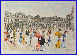 Urbain HUCHET Le Palais Royal, Paris, lithographie originale signée 1980