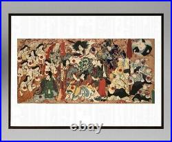 Utagawa Kunisada (1786-1865) Ancienne Estampe Japonaise Tryptique (6)