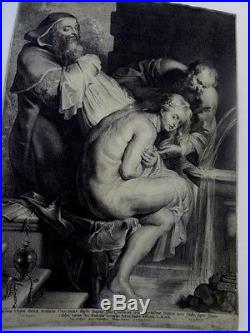 VORSTERMAN Lucas (1595-1675) Susanna e i Vecchioni Graveur de RUBENS 16èSiècle